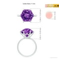 thumbnail image 4 of ANGARA Natural Hexagonal Fancy-Cut 7 ct Amethyst Solitaire Ring in 14K White Gold for Women (Size-11mm) | February Birthstone, Birthday, Anniversary, Jewelry Gift for Women | Natural Amethyst Ring, 4 of 9
