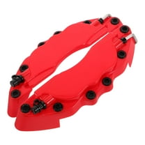 SEWCHICS 1Pair Red Disc Brake Caliper Covers Easy Install Universal Fit Car Wheel Hub Protector