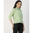 thumbnail image 3 of Moomaya Cuff Sleeves Spread Collar Cotton Shirt - Women's Casual Printed Shirt, 3 of 9