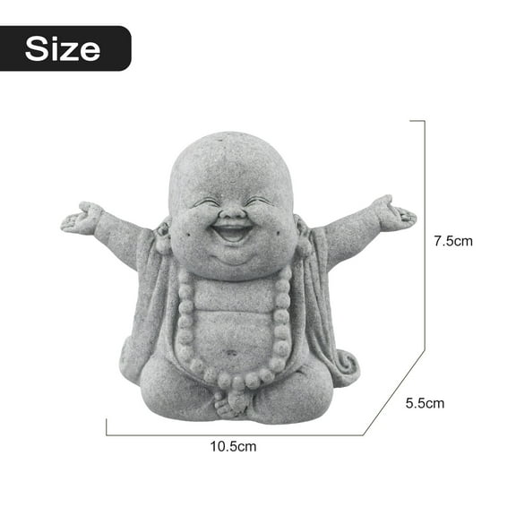 Fat Smiling Buddha Garden Ornament Sandstone Effect Outdoor Indoor Statue Decor Smile Home