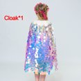 thumbnail image 1 of Capa de princesa con lentejuelas para niñas, capa de fantasía de Navidad, Reina de la nieve, arcoíris brillante, sirena, mascarada, fiesta de cumpleaños, 1 of 5