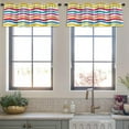 thumbnail image 3 of LALILO Kitchen Curtain Valance With Bright Color Waves Kid Rod Pocket Window Curtain 52"x 18" Set of 2, 3 of 5