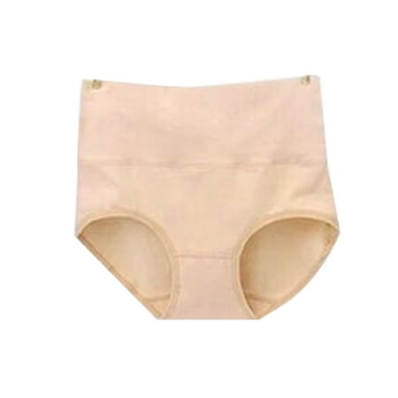 

YUUZONE Womens Plus Size High Waist Cotton Push Up Underwear Solid Color Breathable Seam