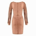 thumbnail image 4 of Riforla Women Fashion Tight Sequins Long Sleeved V Neck Nightclub Dress Wedding Guest Dresses for Women Gold L, 4 of 4