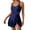 BU1, variant on Plus Size Swimsuit for Women High Waist Solid Color Bathing Suit with Skirt Design Retro Backless Womens One Piece Swimsuit BU1 L