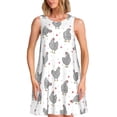 thumbnail image 1 of Easygdp Funny Chicken para Vestido Transpirable de Mujer, Vestido Suelto de Manga Corta con Pliegues y Bolsillos para el Verano, 1 of 7