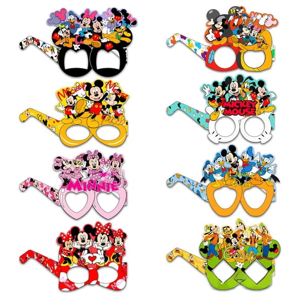 Mickey Party glasses - 16 Pcs Novelty Glasses, Cool Party Masks, Minnie Party Favors, Funny Photo Booth Props, Crazy glasses for Adults & Teens