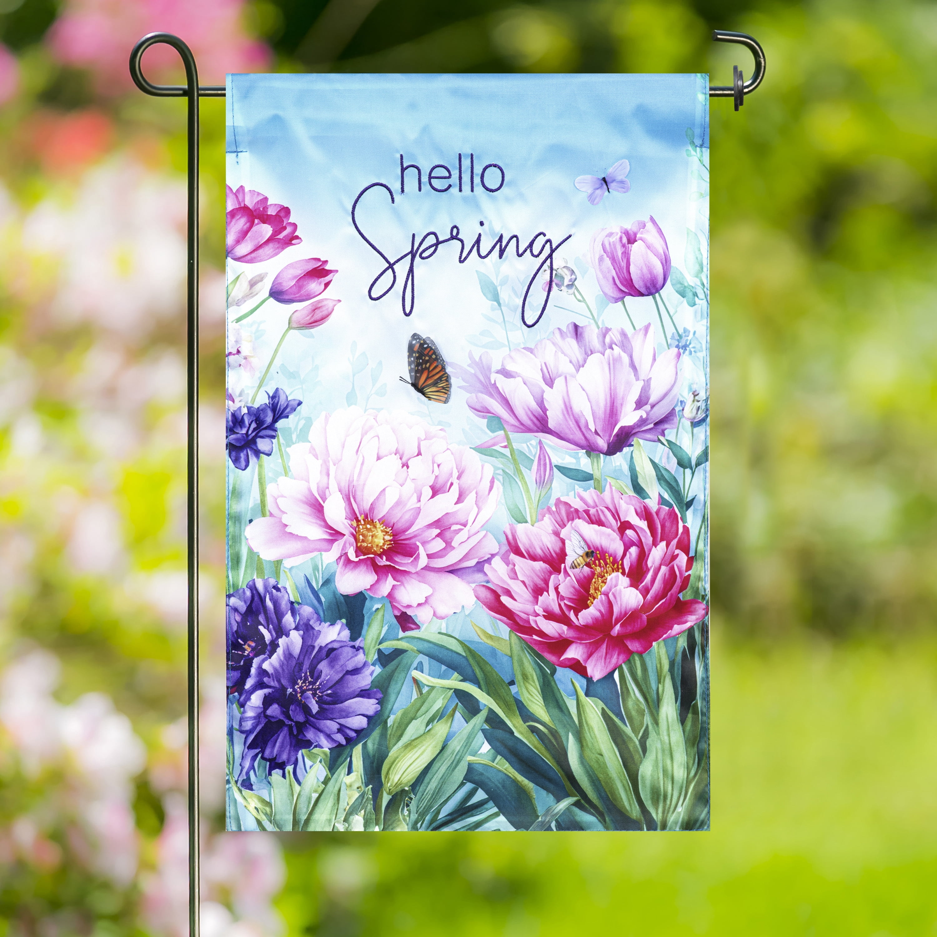 Meadow Creek 11.5" x 18" Spring Peonies Outdoor Yard Flag
