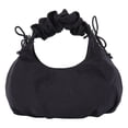 thumbnail image 1 of Canvas Armpit Bag with Drawstring Hobo Handbag Girls Underarm Bag (White), 1 of 10