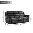 thumbnail image 5 of Bonzy Home 3-Seat Manual Reclining Sofa — Fabric Couch with Dual Manual Recliners for Living Room & Meeting Room Gray, 5 of 7
