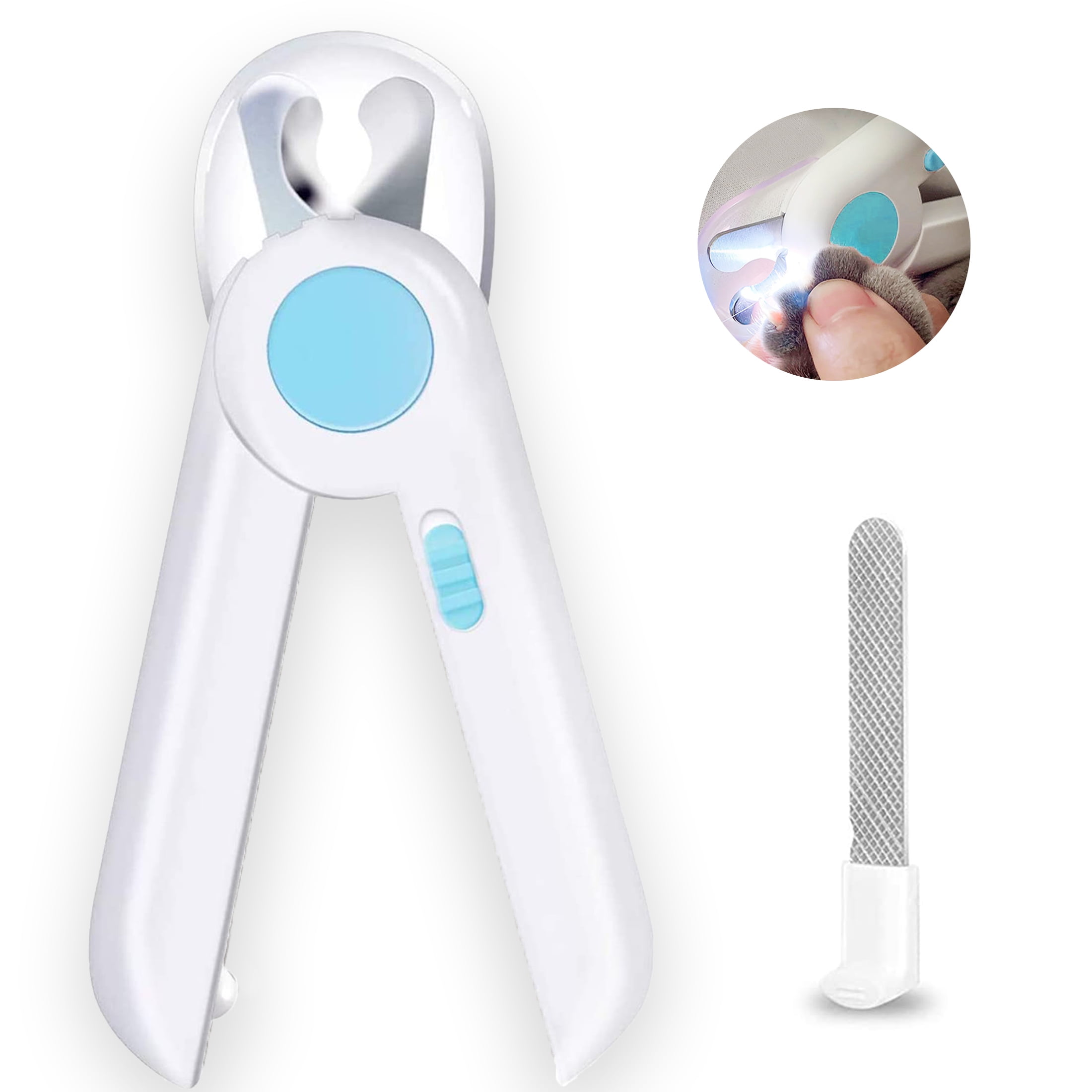 ZUHAUMATE Cat Nail Clipper, Pets Toenail Clippers and Trimmers with LED Light to Avoid Over Cutting,  Claw Clipper for Small Dogs with Free Nail File, Razor Sharp Blade