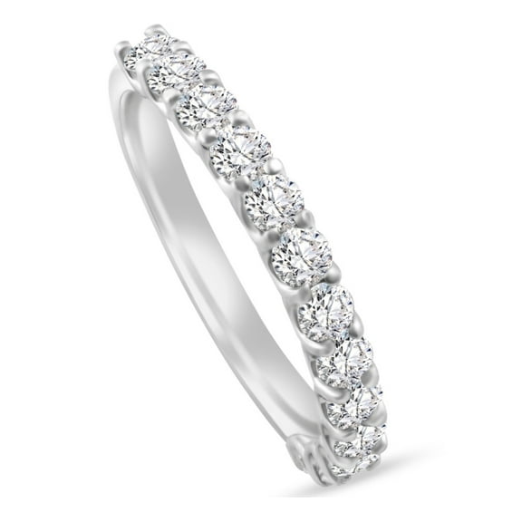 Pompeii 1Ct TW Round Cut Diamond U Prong Wedding Ring Stackable Band 14k Gold Lab Grown