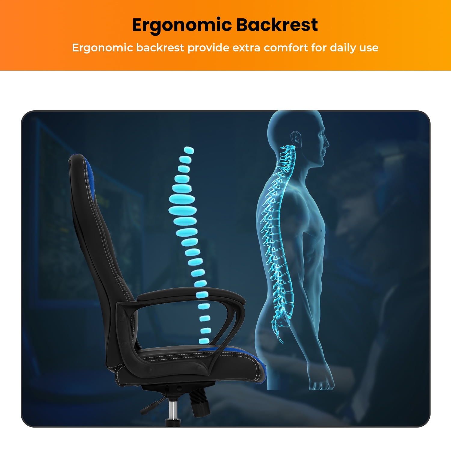 Dropship BestOffice PC Gaming Chair Ergonomic Office Chair Desk Chair With  Lumbar Support Flip Up Arms Headrest PU Leather Executive High Back  Computer Chair For Adults Women Men (PU Black) to Sell