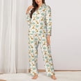 thumbnail image 2 of Vsdgher Giraffe And Elephant Pajamas Set Long Sleeve Sleepwear Womens Button Down Nightwear Pj Sets-X-Large, 2 of 7
