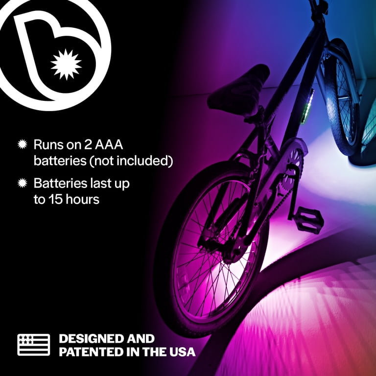 Brightz, LED Bike Frame Light, 4 Light Modes, Underglow Effect