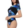 thumbnail image 2 of Balery Blue Viper Snake Women's Short Sleevee Crew Neck Bodysuit Tops Short Sleeve Tops Basic-Medium, 2 of 9