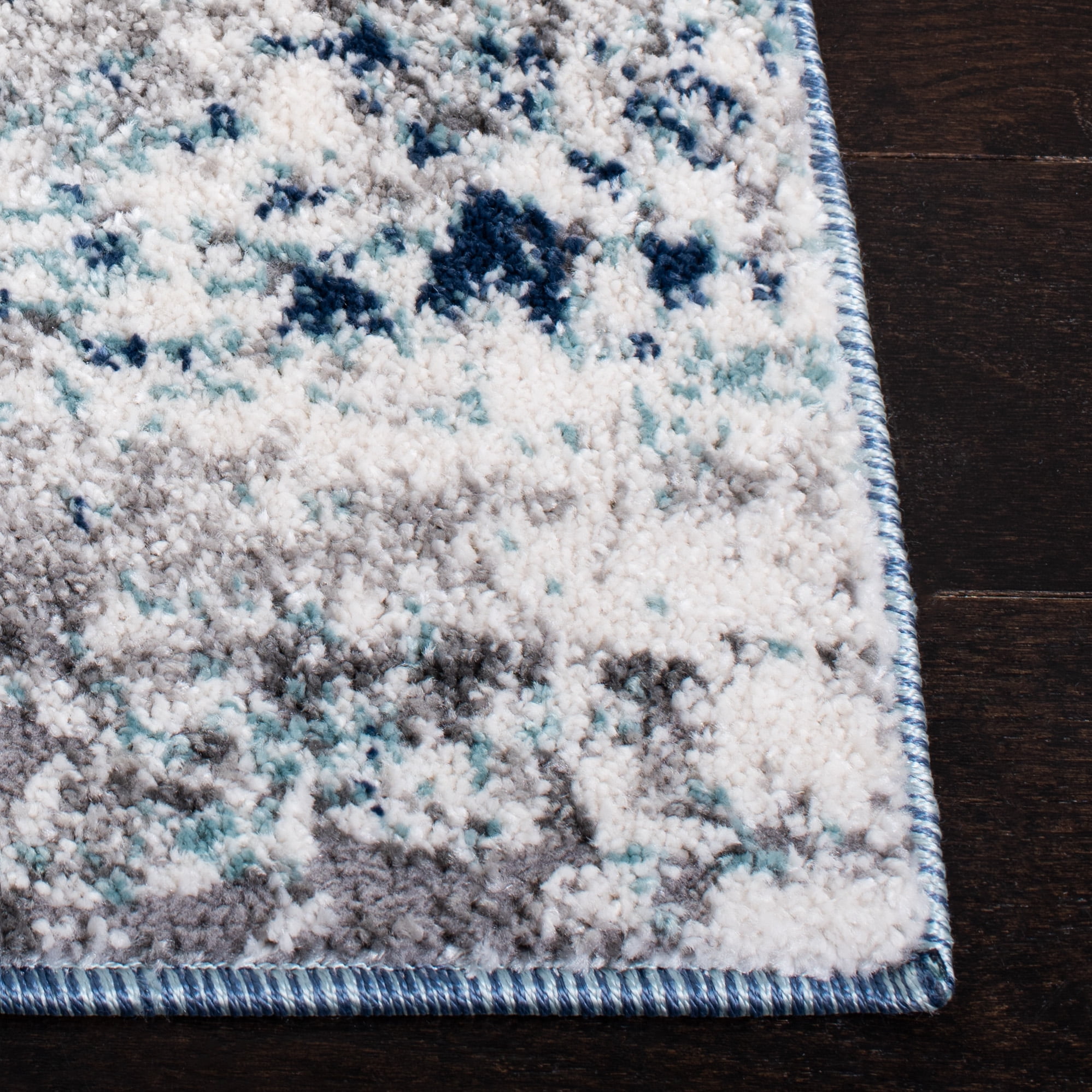 SAFAVIEH Aston Mackenzie Abstract Runner Rug, Light Blue/Gray, 2' x 8'