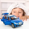thumbnail image 6 of BDTCTK 1:32 Compatible for X5 SUV Model Car Toy, Zinc Alloy Pull Back Toy car with Sound and Light for Kids Boy Girl Gift(Blue), 6 of 7