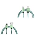 thumbnail image 2 of Tholdsy Cable de carga de transmisión de datos trenzado de nailon con conector Micro Usb y tipo A para carga de teléfono Android verde 2Conjunto, 2 of 5