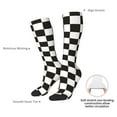 thumbnail image 4 of Sikiie Black and White Checkerboard Knee Socks, High Socks Long Stretchy Sock Women Knee High Stocking, Long Socks for Women, 4 of 6