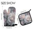 thumbnail image 2 of Wobogo Brilliant Rose Oven Mitts and Pot Holders 2pcs Set Kitchen Oven Glove High Heat Resistant 200 Degree Surface for Cooking, 2 of 5