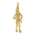 thumbnail image 4 of 14K Yellow Gold Polish Finish 3-Dimensional Scuba Diver Charm Pendant, 4 of 5