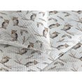 thumbnail image 3 of Ambesonne Owl Lover Quilted Bedspread Set 3 Pcs, Autumn Forest Birds Print, Twin, Pale Brown Grey White, 3 of 4
