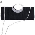 thumbnail image 2 of Yesbay Women Luxury Rhinestone Satin Pleated Evening Bag Party Clutch Purse Handbag,Black, 2 of 8