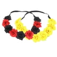 thumbnail image 1 of Paquete de 2 diademas con corona de flores rosas, guirnalda para el pelo de boda, tocado, accesorio para el cabello para niñas, mujeres y niños, 1 of 5
