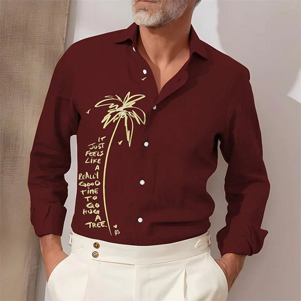 Camiseta hawaiana informal de manga larga para hombre, nueva y superventas, , material de alta calidad, suave y cómoda, para verano