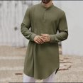 thumbnail image 1 of Ensemble de Robe Musulmane en Coton pour Homme Style Arabe à Manches Longues, Boutonnée à l'Avant, Robe Décontractée pour Usage Quotidien, 1 of 9