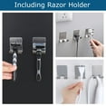 thumbnail image 4 of WSBArt Razor Holder for Shower + Adhesive Wall Hooks, Premium 304 Stainless Steel Shower Razor Holder with Heavy Duty Waterproof Sticky Hooks for Bathroom Hanging Towels, Coat, Hat, 8 Piece, 4 of 6