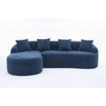 thumbnail image 2 of Navy Blue Full Compression Sponge L-Shape Sofa|Super Comfort with Wide Armrests & Deep Seat, 2 of 10
