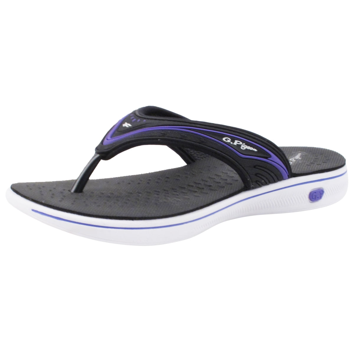gold pigeon flip flops