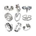 thumbnail image 1 of Ring Stylish Replacement Electroplated Adjustable Anti-rust Portable Animal Gift Lightweight Durable Shape Open End Rings Birthday Gift 9Pcs, 1 of 9