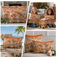 thumbnail image 5 of Fall Pumpkins Cow Outdoor Waterproof Pillow Covers, Thanksgiving Maples Leave Farmhouse Plaid Decorative Square Throw Pillowcase Sofa Cushion Sham for Patio/Couch/Chair, 20"x20" 2 Pack, 5 of 8