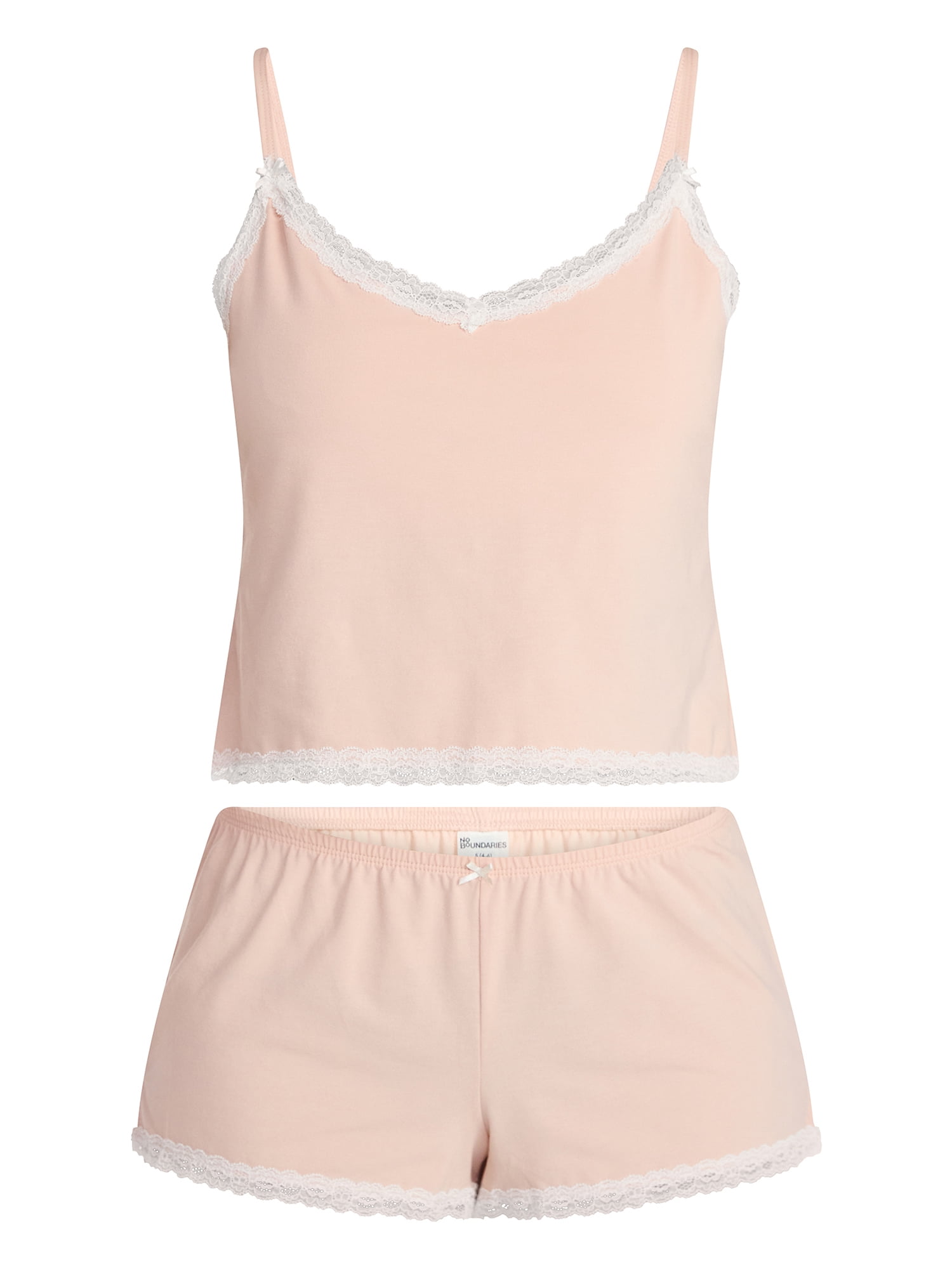 No Boundaries Lace Cami and Shorts Sleep Set, 2-Piece, Women's XXS-3X