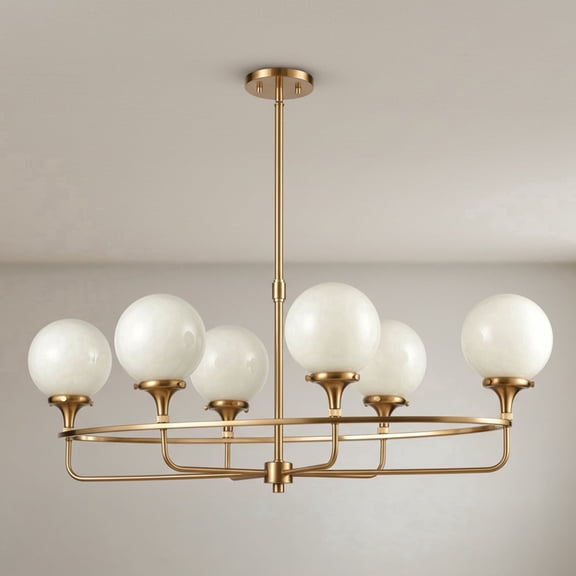 Elk Home 38-Inch Wide Beverly Hills Chandelier, Modern, Satin Brass