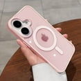 thumbnail image 2 of Shockproof Magnetic Clear Phone Case For iPhone 16 15 14 13 12 11 Pro Max Plus Magsafe Wireless Charge Acrylic Hard pink Cover Pink For iPhone 13, 2 of 6