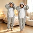 thumbnail image 2 of Ruyang Kids Bunny Onesie Flannel Animal Hooded Jumpsuit Zipper Fleece Bodysuits Boys Girls Theme Party Loungewear, 2 of 4