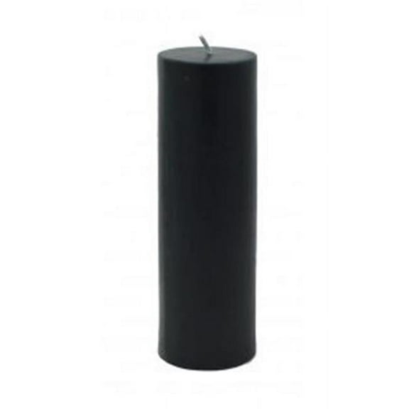 Zest Candle CPZ-122-24 2 x 6 in. Black Pillar Candle -24pcs-Case - Bulk