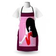 thumbnail image 3 of Diva Apron, Vintage Woman Sitting down and Laughing Theme Colorful Pop Art Style Female Portrait, Unisex Kitchen Bib with Adjustable Neck for Cooking Gardening, Adult Size, Multicolor, by Ambesonne, 3 of 4