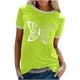 thumbnail image 1 of Camiseta holgada cómoda debajo de la cintura con cuello redondo y estampado elegante para mujer, blusa de manga corta, Tops informales OAVQHLG3B Store lin121212, 1 of 5