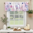 thumbnail image 3 of Flower Lavender Window Valance Curtain Blue Butterfly Rod Pocket Short Curtain for Living Room, Bedroom & Kitchen Window Decor 42x12in, 3 of 8