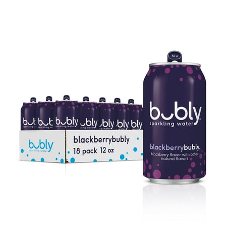 (18 Cans) bubly Sparkling Water, Blackberry, 12 fl oz