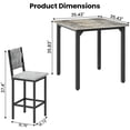 thumbnail image 5 of MIERES Wooden Kitchen Table and Chairs Set for 4, 36 Inch Dining Room Set for 4 with 4 Velvet High Back Support Chairs for Small Spaces, Gray, 5 of 7