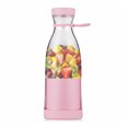 thumbnail image 2 of Pink 420ml USB Rechargeable Portable Blender with 6-Blade Head, 3.7V Compact Juicing Cup (7.3x23cm) for On-the-Go Fruit & Vegetable Drinks, Lightweight Single-Serve Mixer for Home, Office & Travel Use, 2 of 5