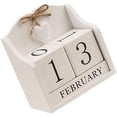 thumbnail image 2 of Vintage Wooden Perpetual Calendar, European Style Rustic Chic Number Changeable Date Blocks for Office Desk Decor, 2 of 4