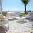 thumbnail image 6 of Addison Rugs Chantille Indoor/Outdoor Transitional Diamonds Silver Washable Round Rug, 8' x 8', 6 of 6