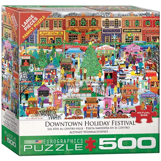 Rompecabezas EuroGraphics Downtown Holiday Festival, 500 piezas